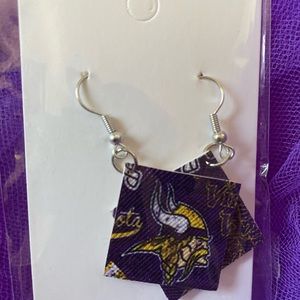 NFL Vikings faux vinyl leather earrings